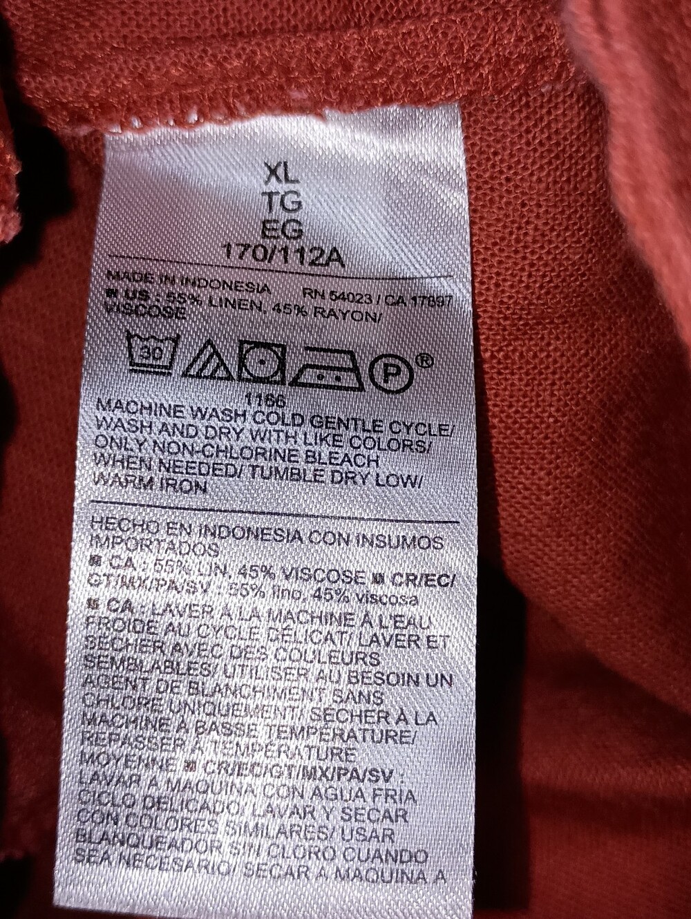 Burnt Orange Linen Blend Sleeless Dress Size XL - Picture 2 of 6